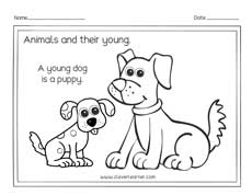 Dog and puppy preschool animals printables