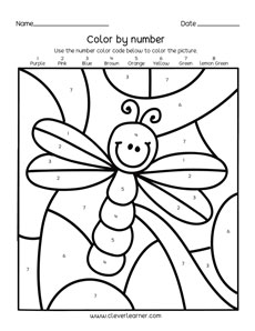 Color the draginfly preschool worksheet