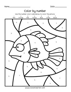 Color the fish preschool worksheet