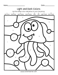 Preschool Color By Number Activity sheets