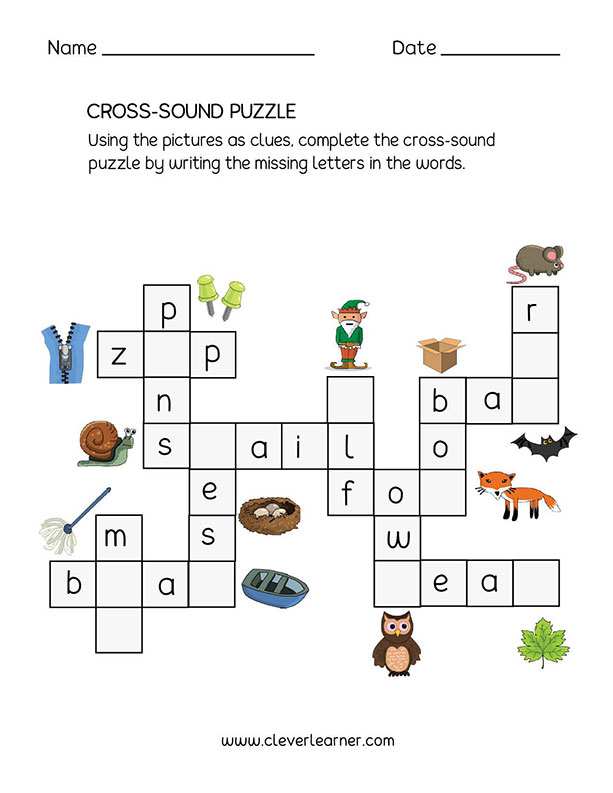 Fun Cross-sound puzzle for kindergarten children