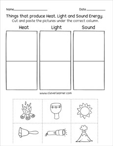 First grade energy worksheets