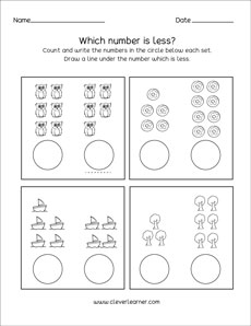 Count and tell which is more preschool fun activities