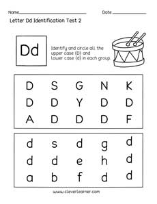 Free Lowercase Identification and recognition printable PDF