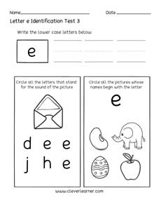 Free Lowercase letter identification sheets