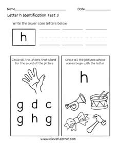 Free Lowercase Identification and recognition printable PDF