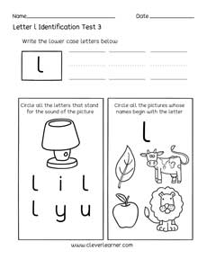 Free Letter Identification worksheet for 3yr-olds