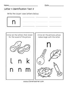 Free Lowercase letter identification sheets