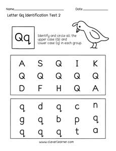 Free Lowercase Identification and recognition printable PDF