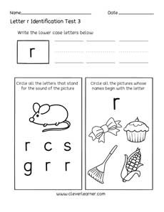 Identify uppercase and lowercase letters for preschool children