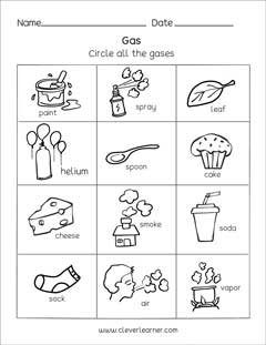 States of matter first grade FREE STEM worksheets