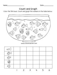Kindergarten count and graphs activity worksheets