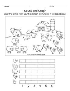 First grade Graph and chart activity worksheet