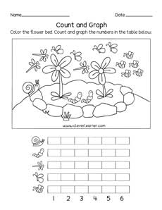 Kindergarten count and chart activity printables