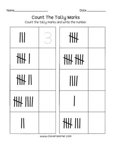 Free printable worksheets on Counting and Tallying