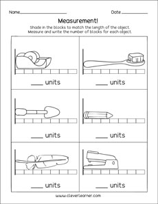 First grade units and measurement activity worksheets for homeschools