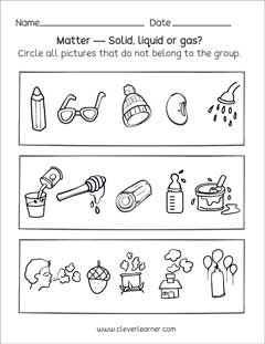 States of matter 2nd grade FREE science activity worksheets