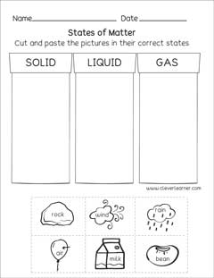 Free science matter worksheets for 1st grade homeschool kids