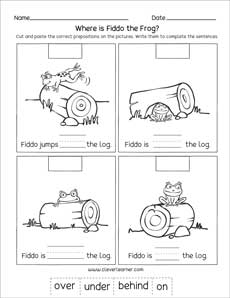 Free activity sheets on Prepositions