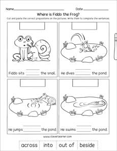 Free online Prepositions worksheets for kids , kids educational School Prepositions worksheets