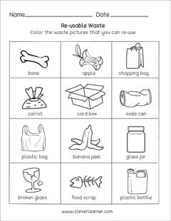 Free preschool waste and recycle activity printables