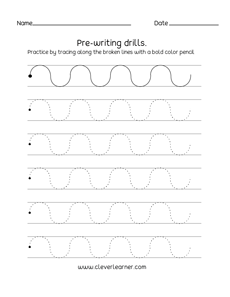 Trace along the broken lines prewriting worksheet