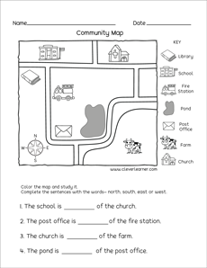 Free and fun worksheets on Maps for children