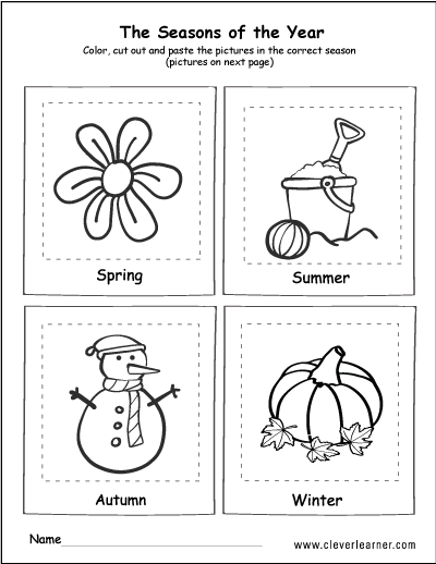 Fun 4 seasons activity printables for kids
