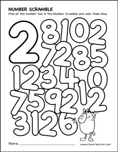 Scale number worksheets for kindergarten kids