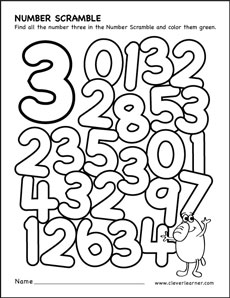 Scale number worksheets for kindergarten kids