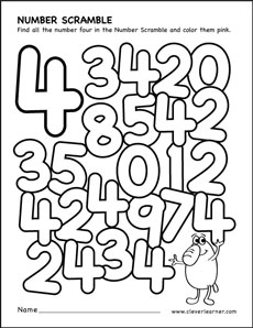 Scale number worksheets for kindergarten kids