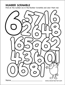 Scale number worksheets for kids
