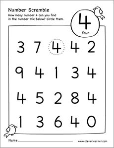 Number 4 Mixed numbers activity