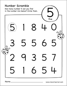 Number scramble worksheets