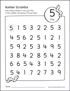 Number scramble worksheets