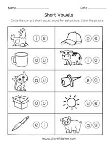 Free printable worksheet on Vowel sounds