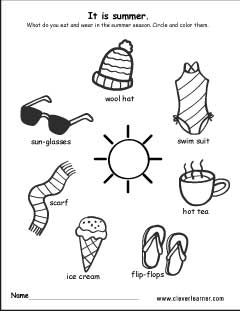 The 4 seasons first grade activity sheets