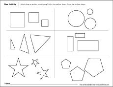 Compare the size of the shapes kindergarten worksheet