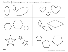 Compare the size of the shapes kindergarten worksheet