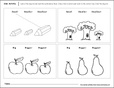 Which is smaller 1st grade worksheets