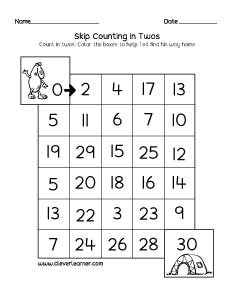 Free skip number counting downloadables for children