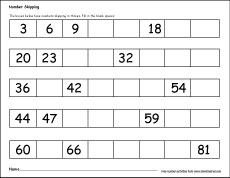 Skip counting numbers for children