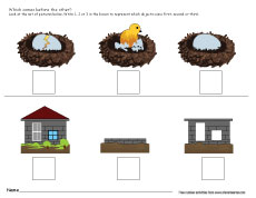 Which comes forst kindergarten sequence worksheet