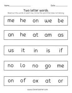 Preschool 2 letter activity worksheets for homeschool kids