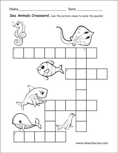 Aquatic life activity printables for children