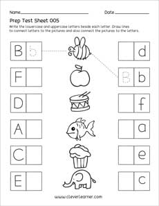 Free Preschool uppercase and lowercase letter activity worksheets for children