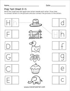 English Letters Downloadable test sheets for children