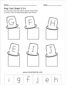 Free Preschool uppercase and lowercase letter activity worksheets for children