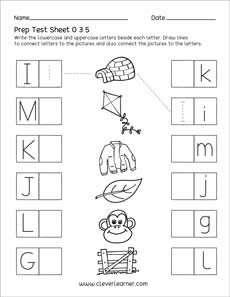 Uppercase letter printable test sheets for preschool moms