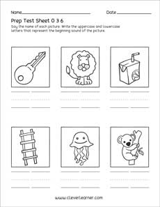 PreK lowercase letter test sheets for kids